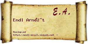 Endl Arnót névjegykártya